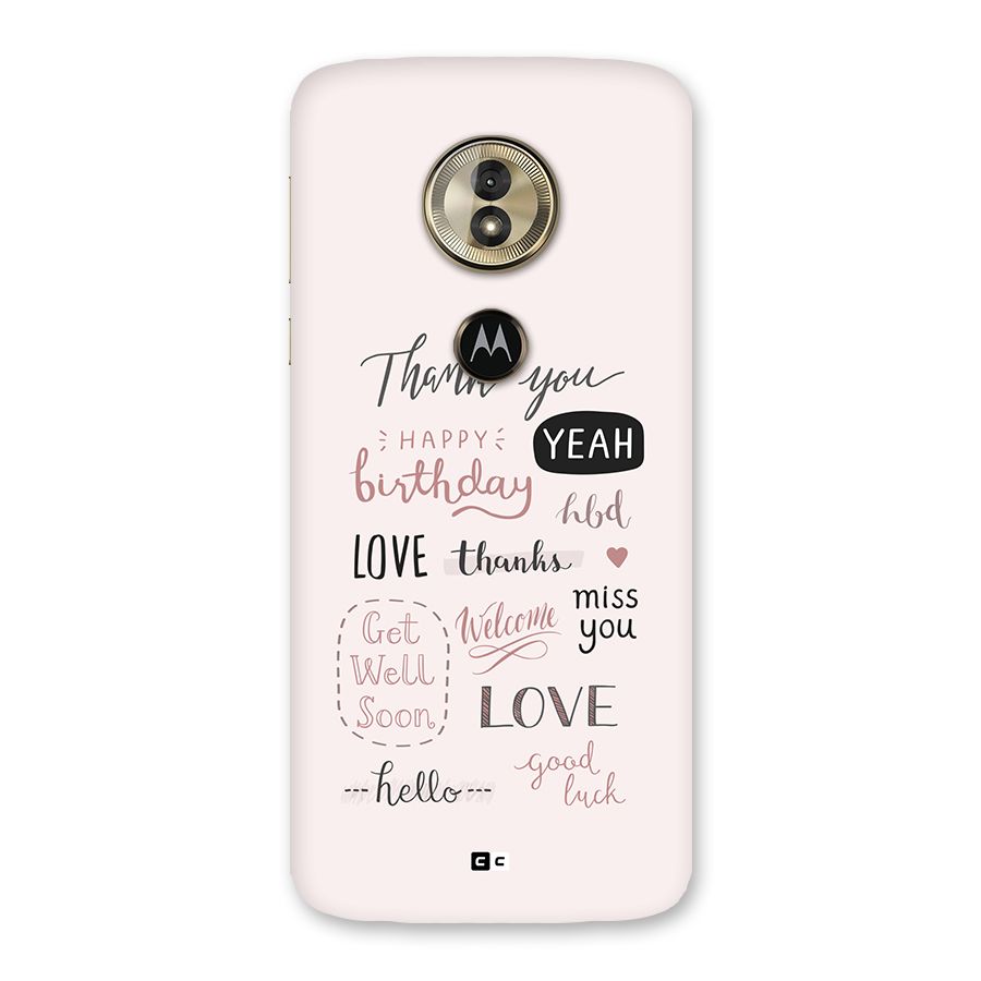 Cute Quotes Back Case for Moto G6 Play