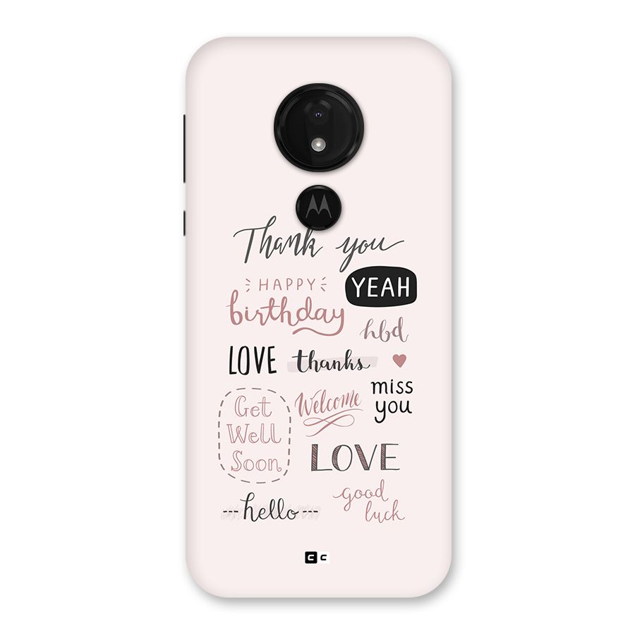 Cute Quotes Back Case for Moto G7 Power