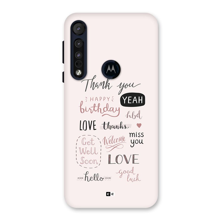 Cute Quotes Back Case for Motorola One Macro
