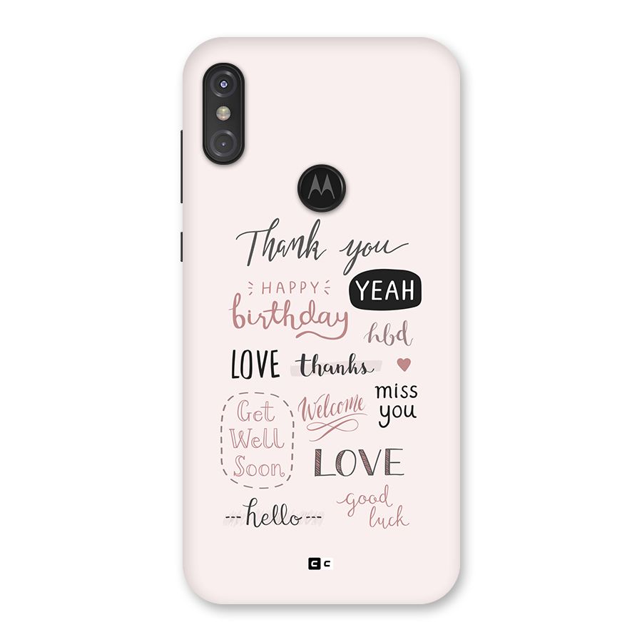 Cute Quotes Back Case for Motorola One Power