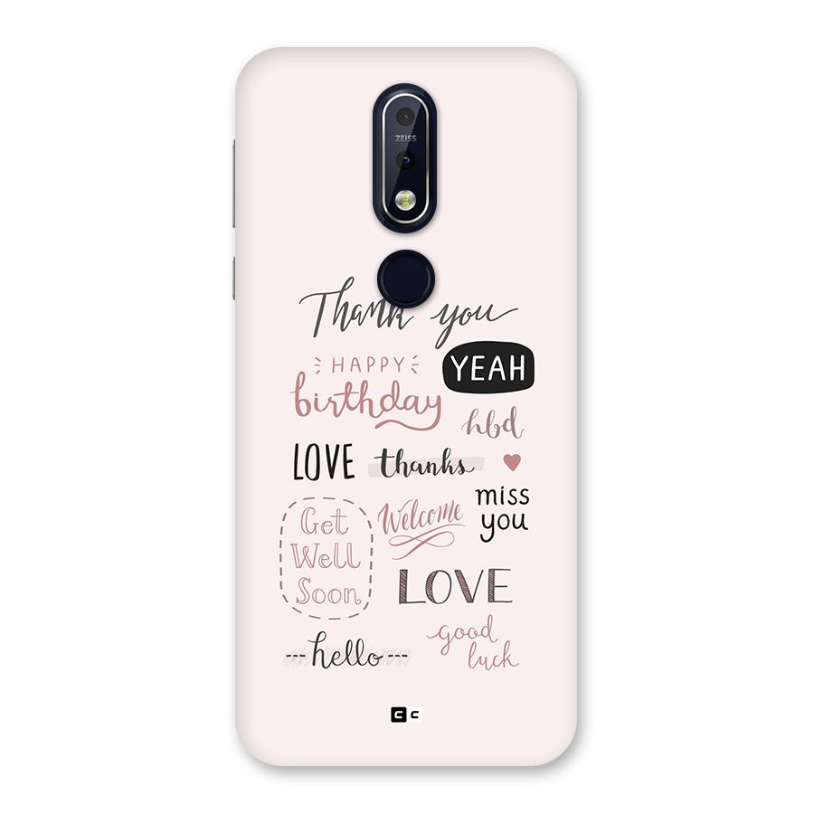 Cute Quotes Back Case for Nokia 7.1