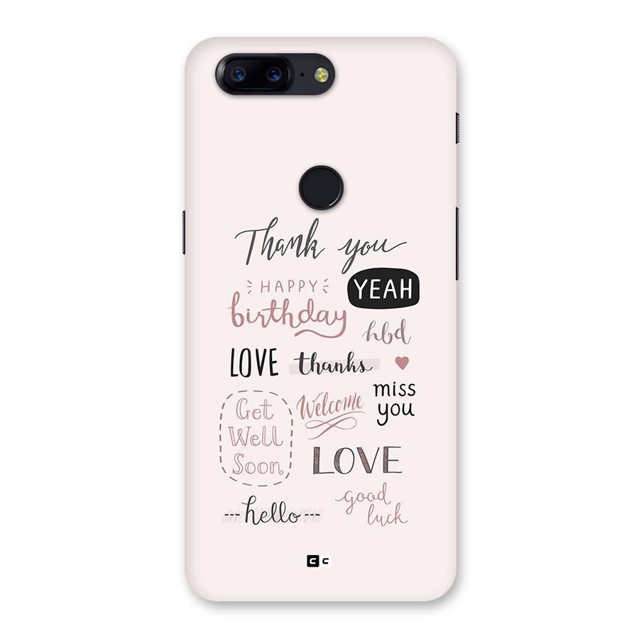 Cute Quotes Back Case for OnePlus 5T
