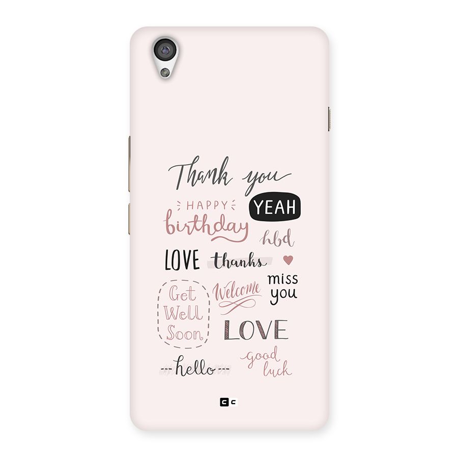 Cute Quotes Back Case for OnePlus X