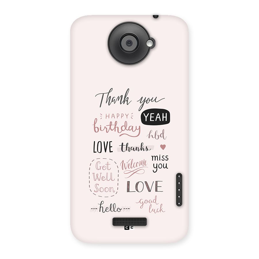 Cute Quotes Back Case for One X