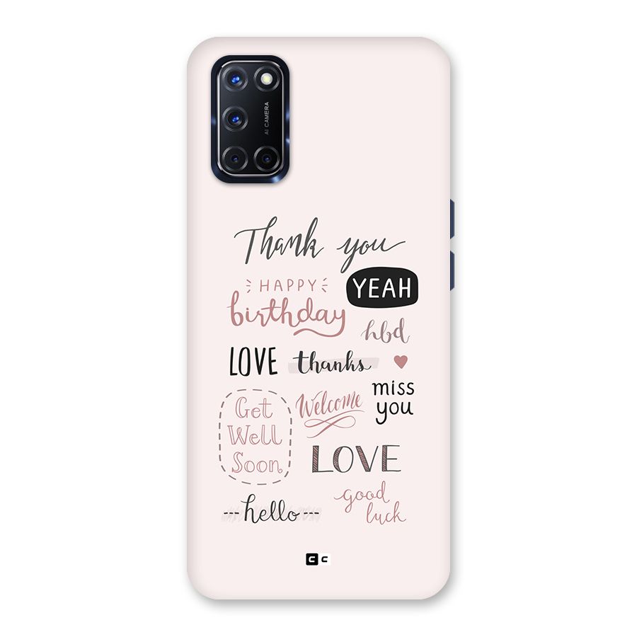 Cute Quotes Back Case for Oppo A52