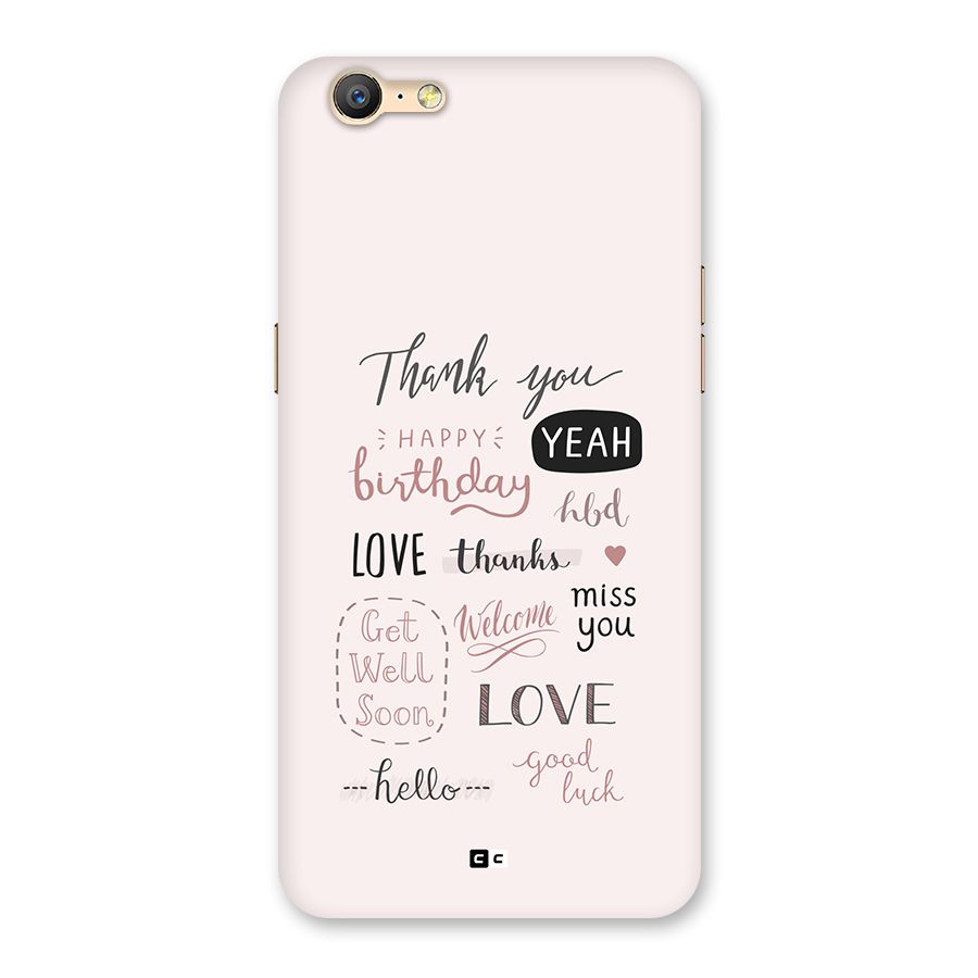 Cute Quotes Back Case for Oppo A57