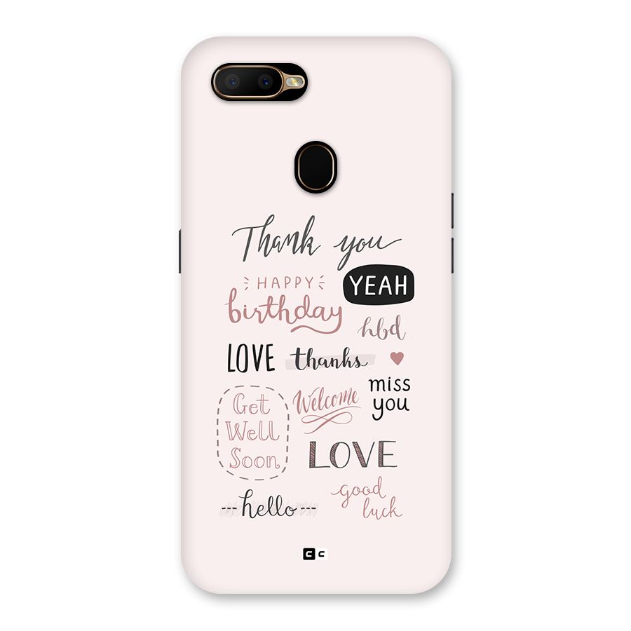 Cute Quotes Back Case for Oppo A5s