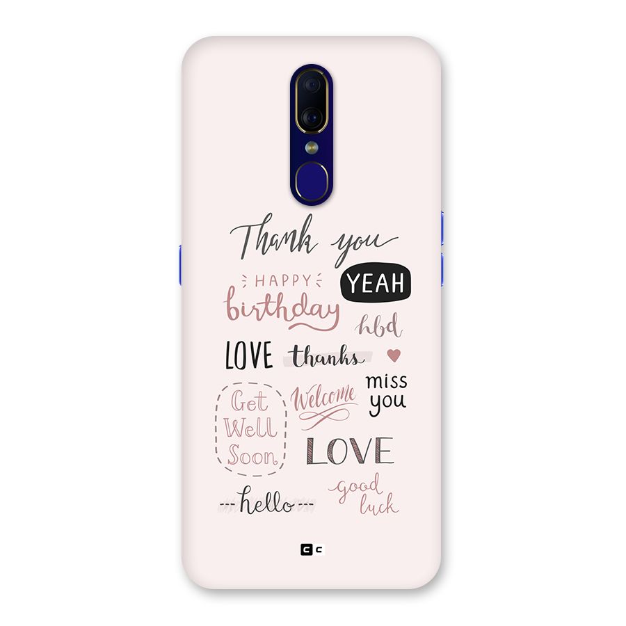 Cute Quotes Back Case for Oppo A9