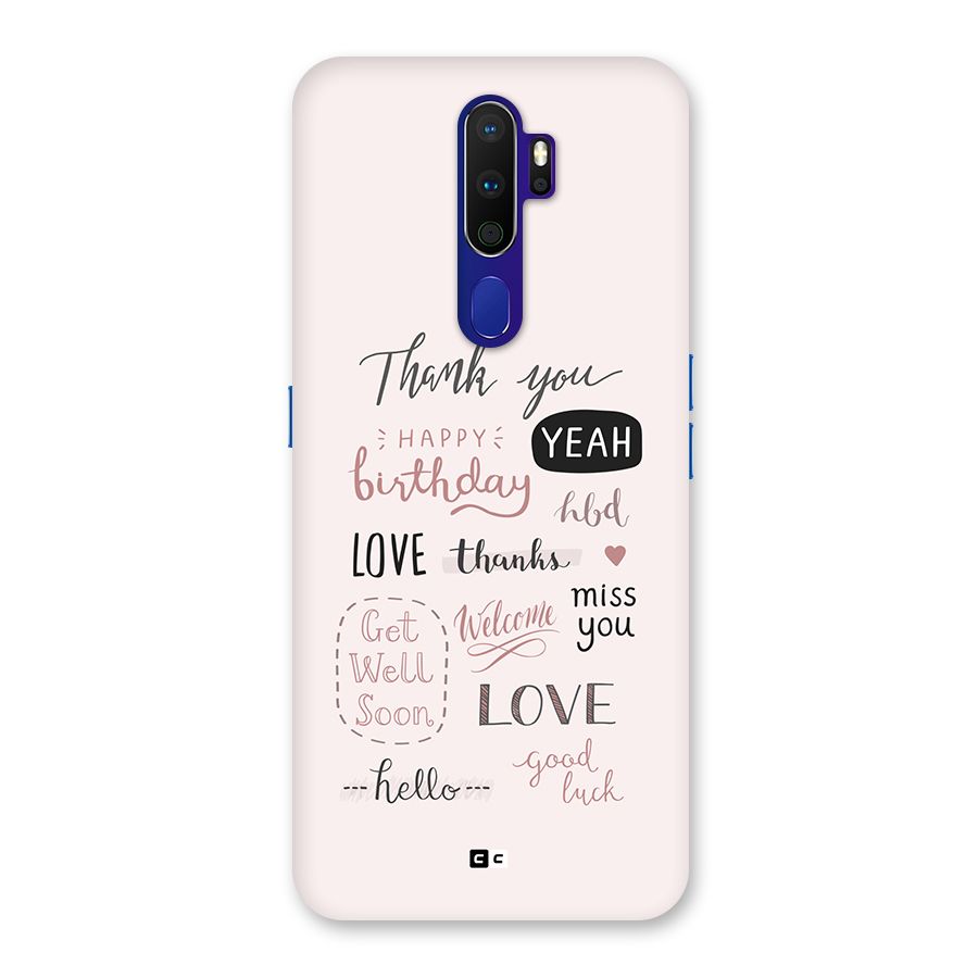 Cute Quotes Back Case for Oppo A9 (2020)