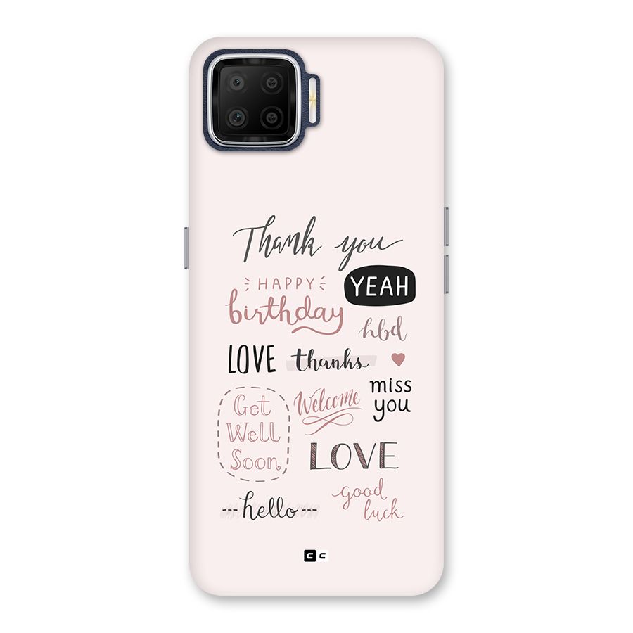 Cute Quotes Back Case for Oppo F17