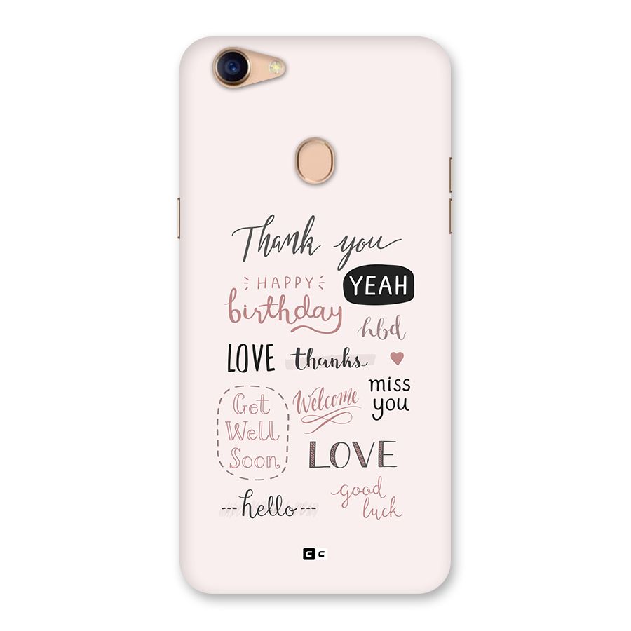 Cute Quotes Back Case for Oppo F5 Youth
