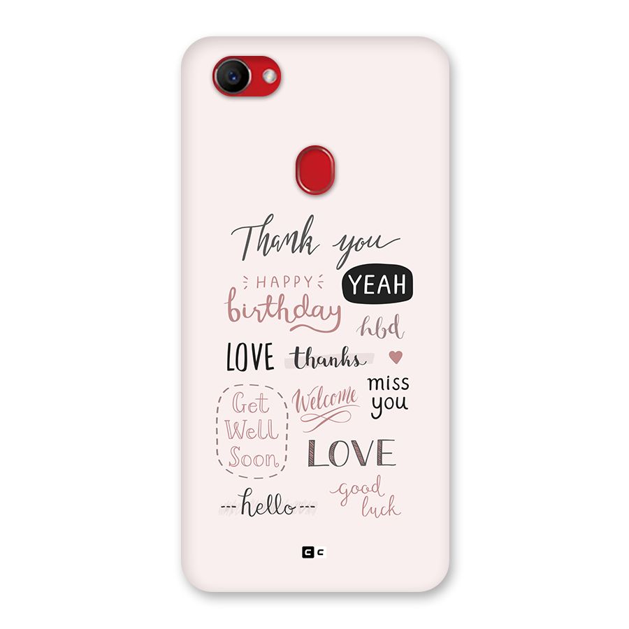 Cute Quotes Back Case for Oppo F7