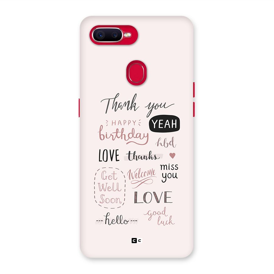 Cute Quotes Back Case for Oppo F9 Pro