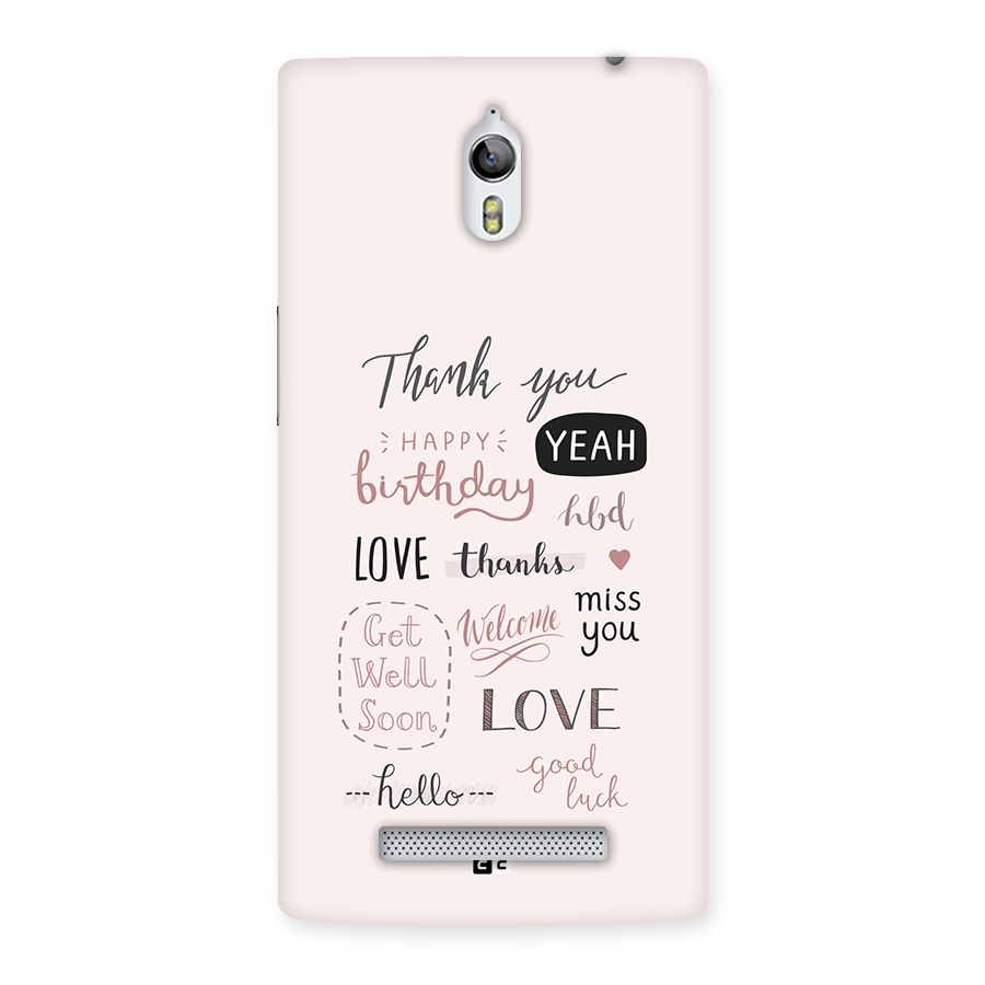 Cute Quotes Back Case for Oppo Find 7