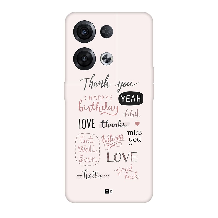 Cute Quotes Back Case for Oppo Reno8 Pro 5G