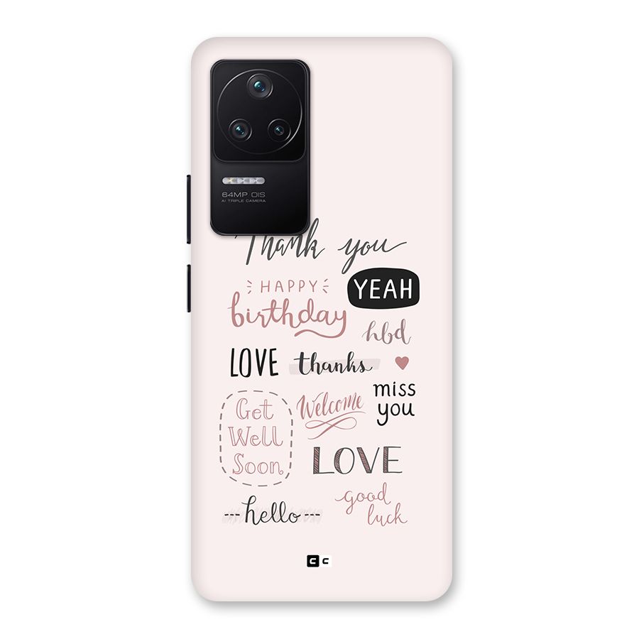 Cute Quotes Back Case for Poco F4 5G