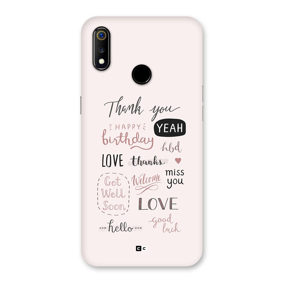 Cute Quotes Back Case for Realme 3
