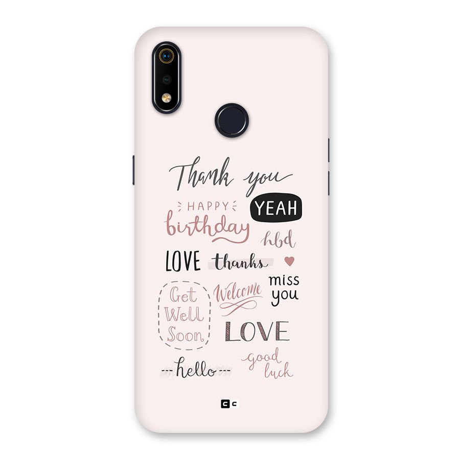 Cute Quotes Back Case for Realme 3i