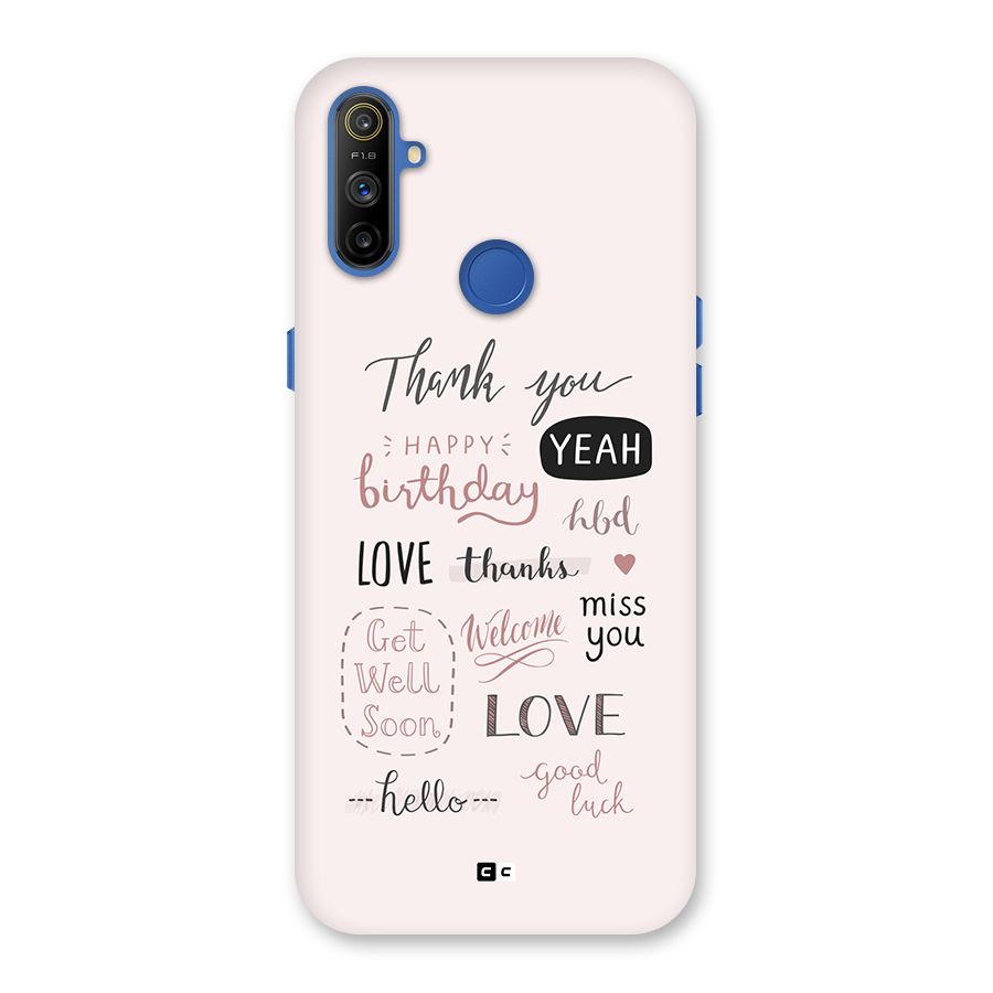 Cute Quotes Back Case for Realme Narzo 10A