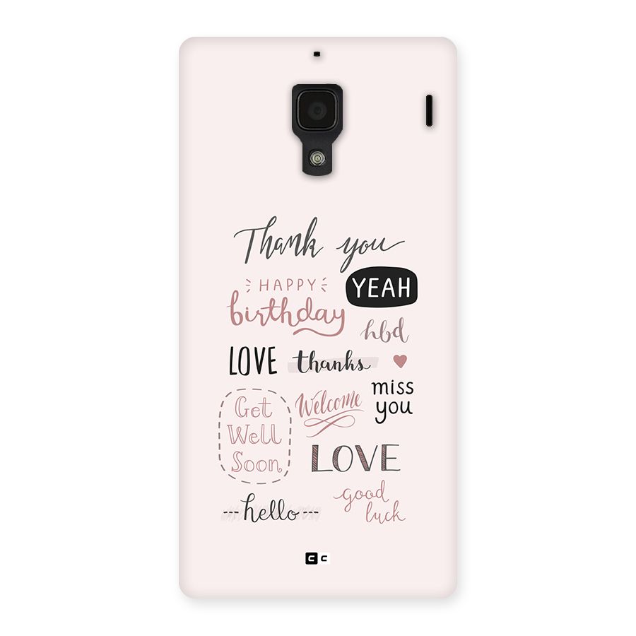 Cute Quotes Back Case for Redmi 1s