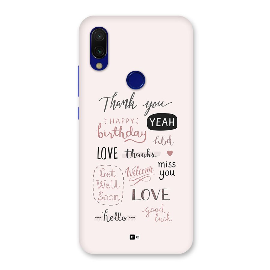 Cute Quotes Back Case for Redmi 7