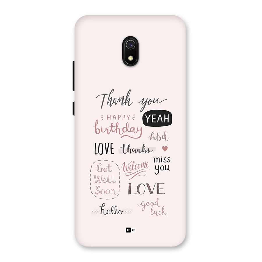Cute Quotes Back Case for Redmi 8A