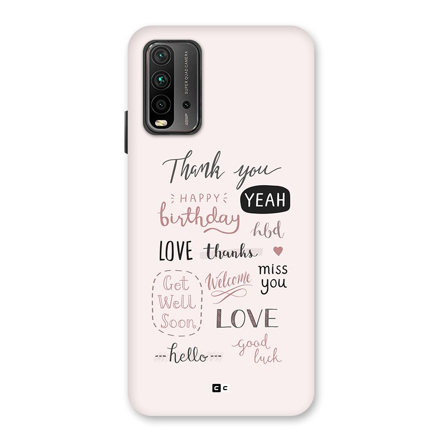 Cute Quotes Back Case for Redmi 9 Power