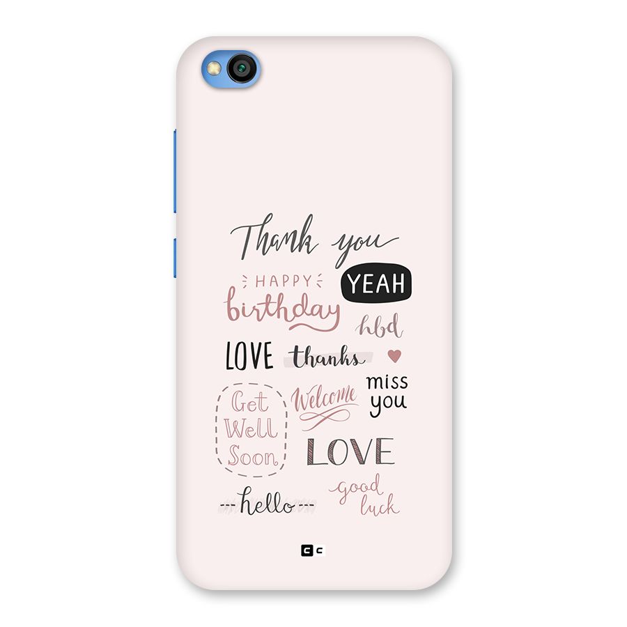 Cute Quotes Back Case for Redmi Go