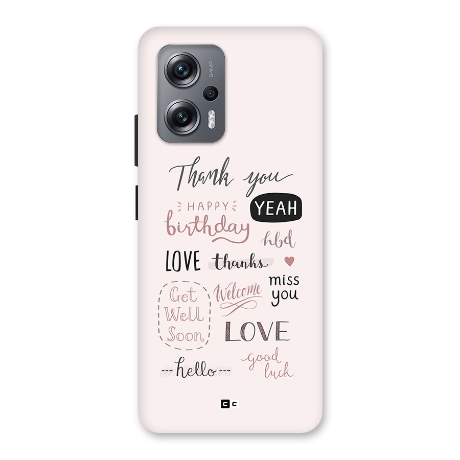 Cute Quotes Back Case for Redmi K50i