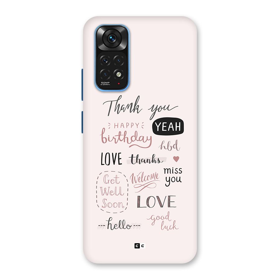 Cute Quotes Back Case for Redmi Note 11S