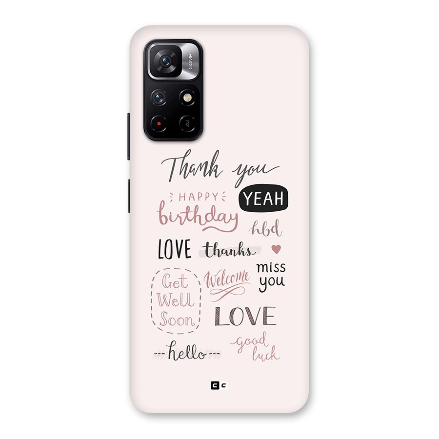 Cute Quotes Back Case for Redmi Note 11T 5G