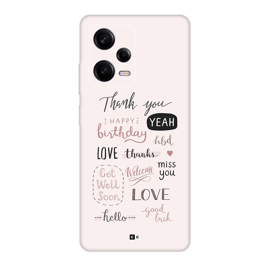 Cute Quotes Back Case for Redmi Note 12 Pro