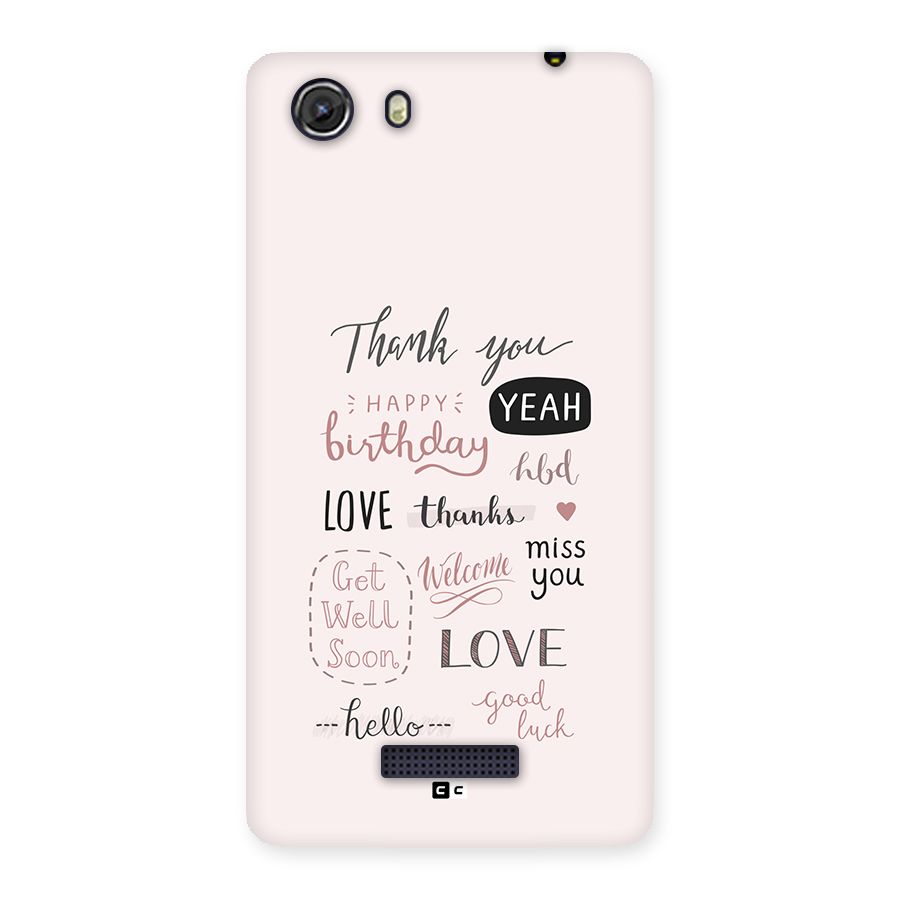 Cute Quotes Back Case for Unite 3