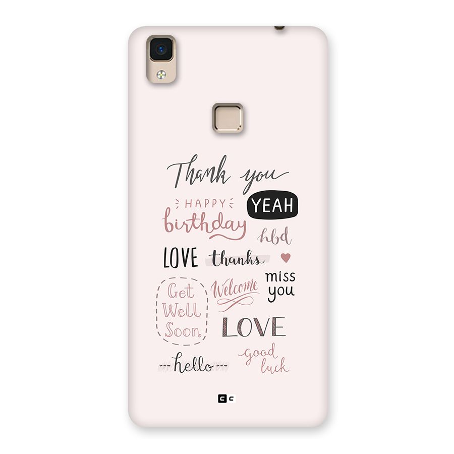 Cute Quotes Back Case for V3 Max