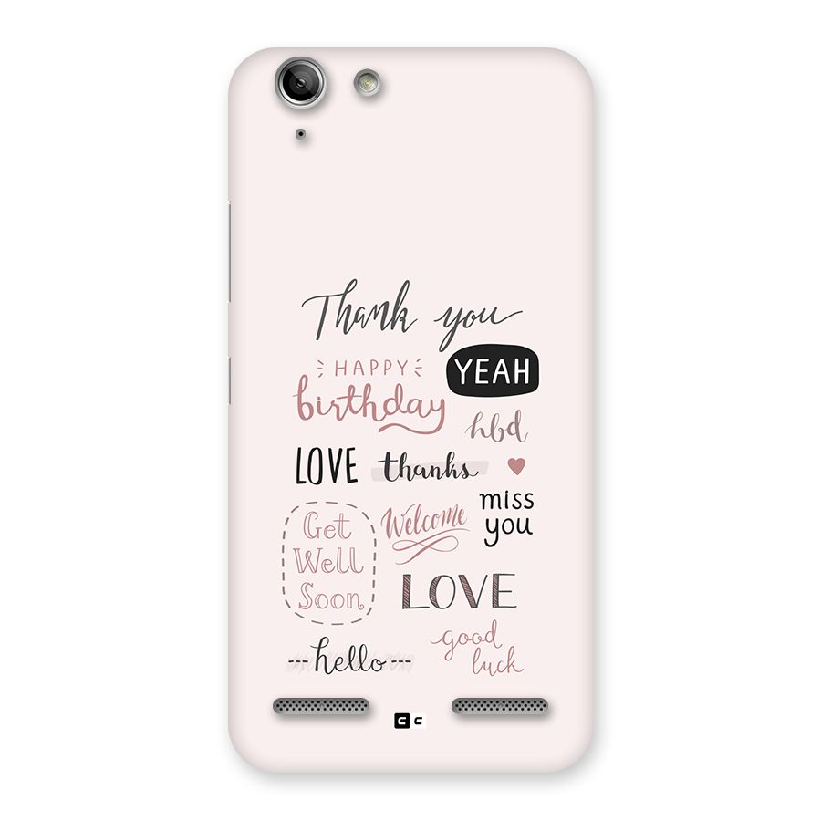 Cute Quotes Back Case for Vibe K5