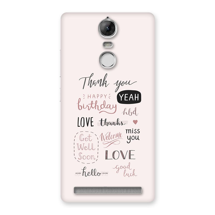 Cute Quotes Back Case for Vibe K5 Note
