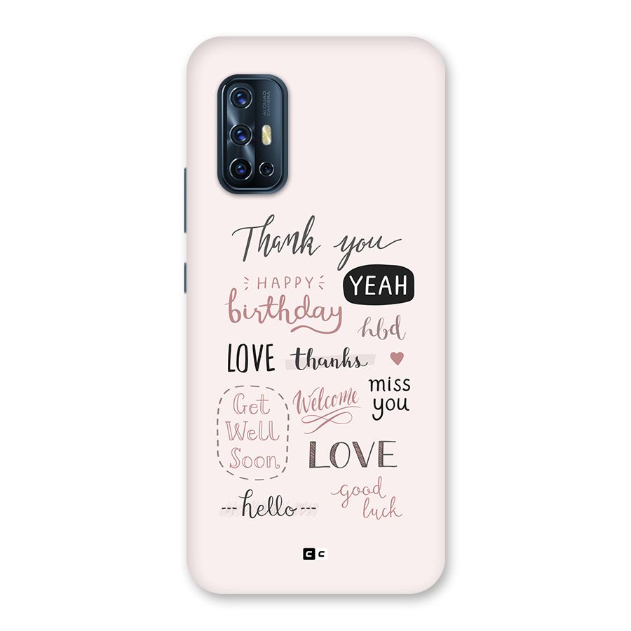 Cute Quotes Back Case for Vivo V17