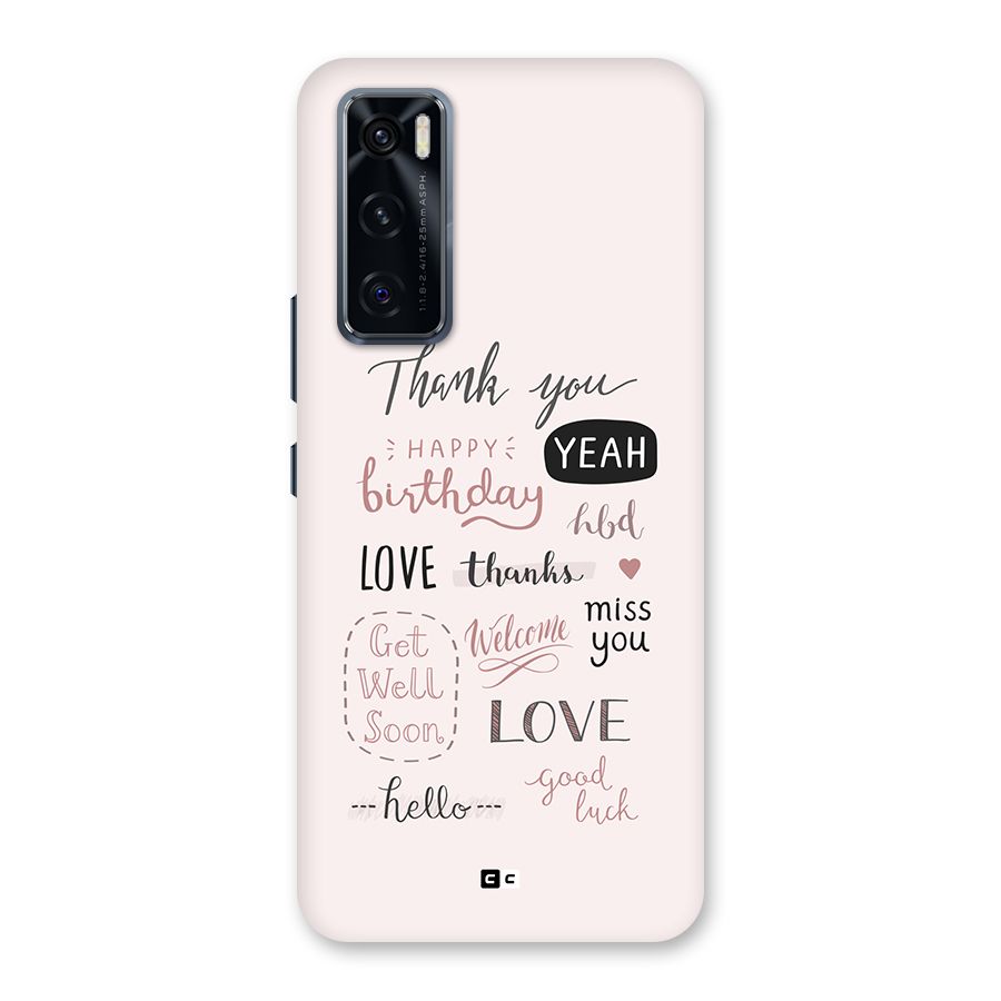 Cute Quotes Back Case for Vivo V20 SE