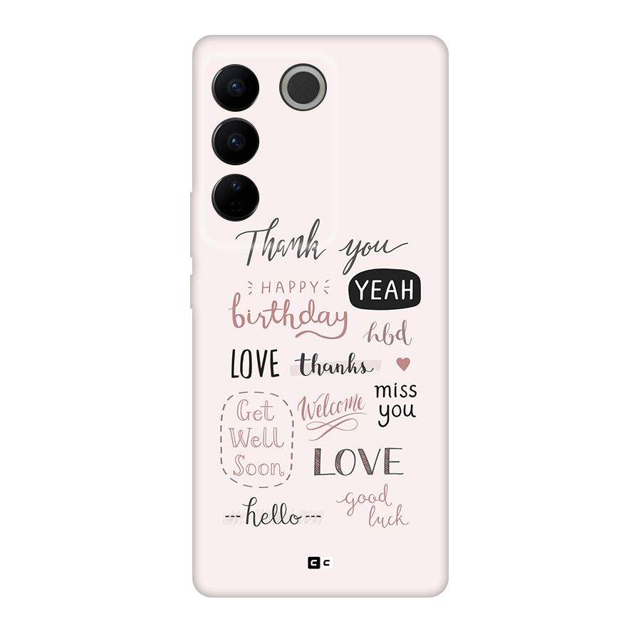 Cute Quotes Back Case for Vivo V27