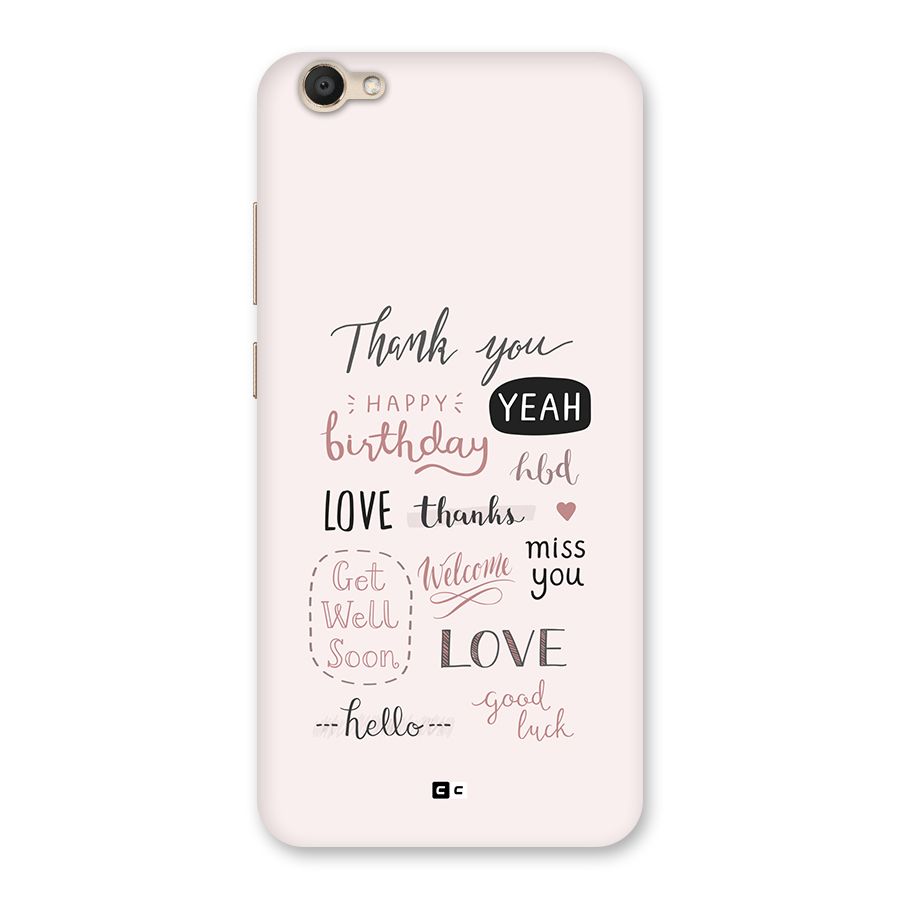 Cute Quotes Back Case for Vivo V5