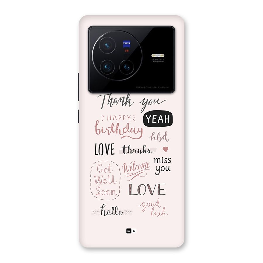 Cute Quotes Back Case for Vivo X80