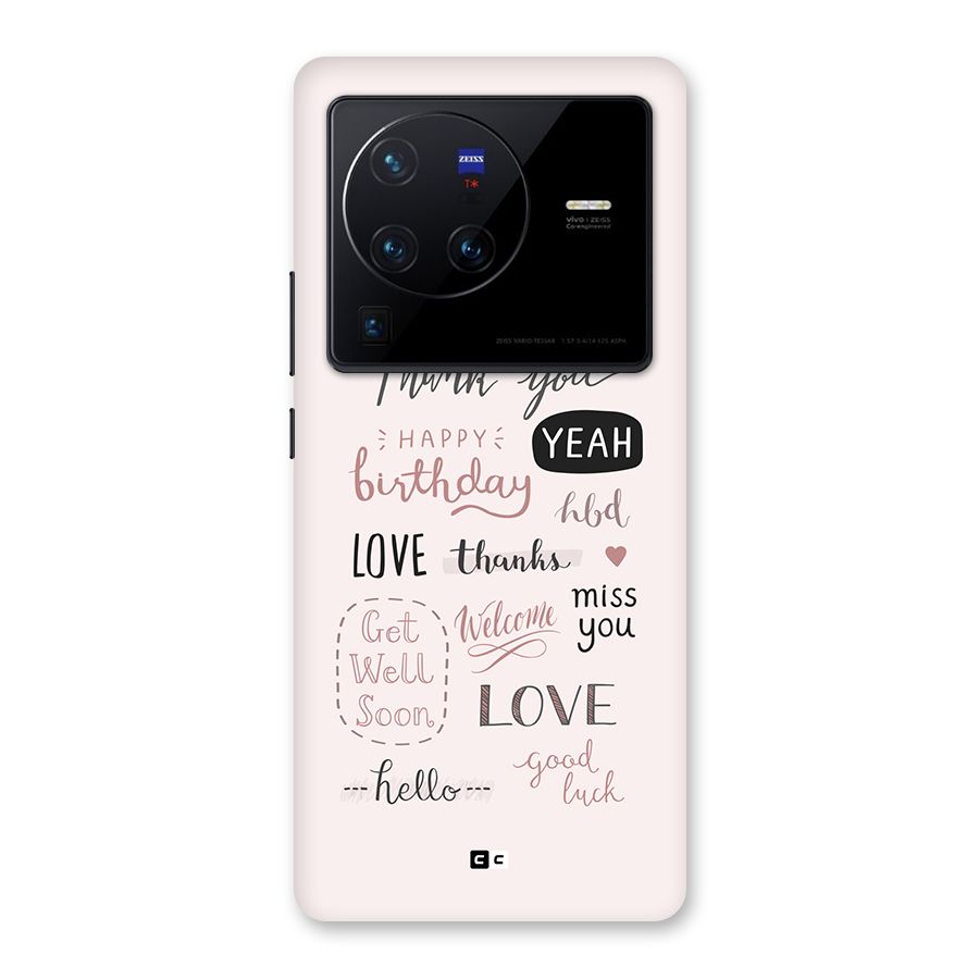 Cute Quotes Back Case for Vivo X80 Pro