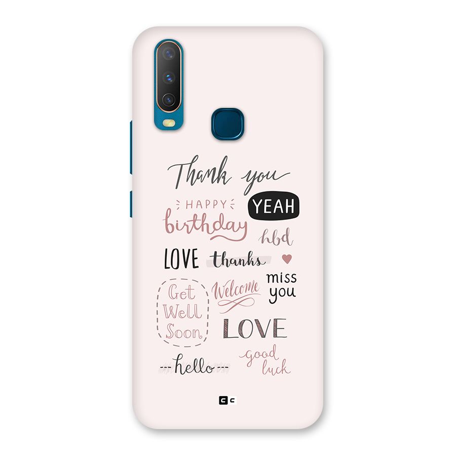 Cute Quotes Back Case for Vivo Y11