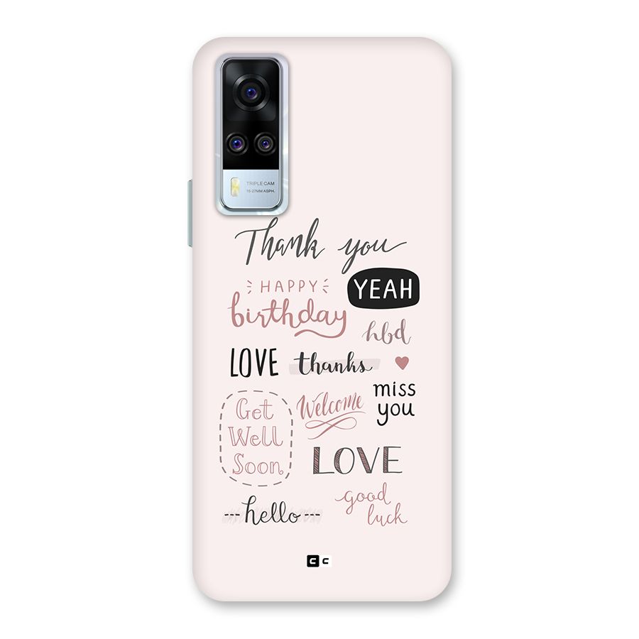 Cute Quotes Back Case for Vivo Y31