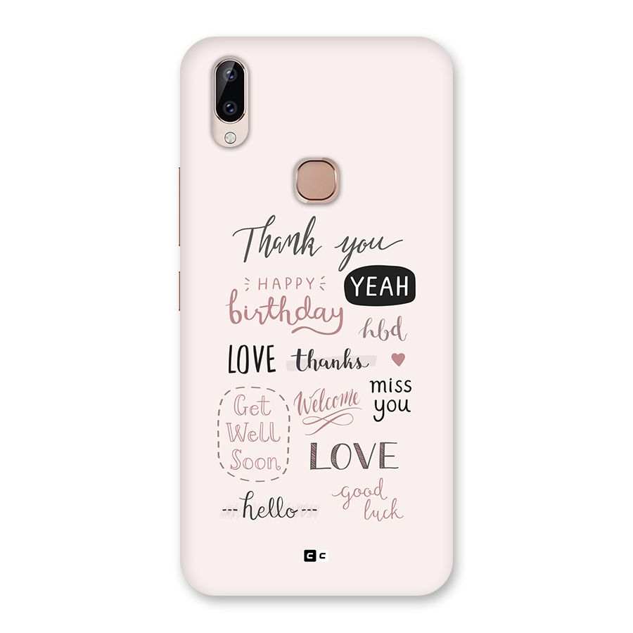 Cute Quotes Back Case for Vivo Y83 Pro