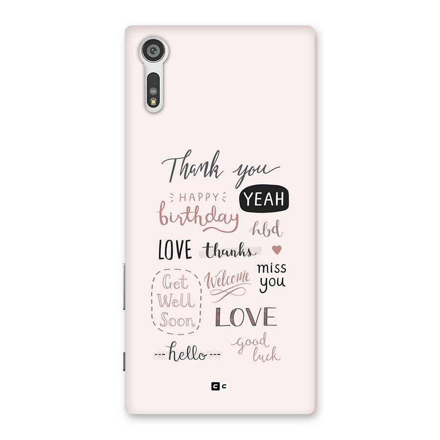 Cute Quotes Back Case for Xperia XZ
