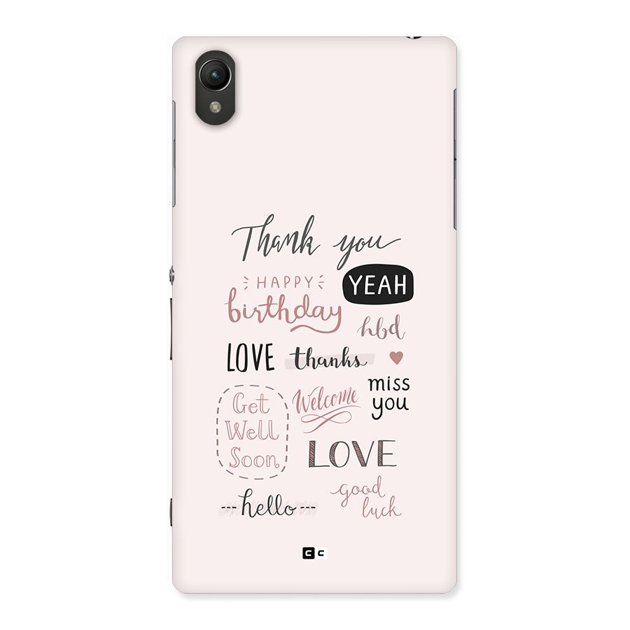 Cute Quotes Back Case for Xperia Z1