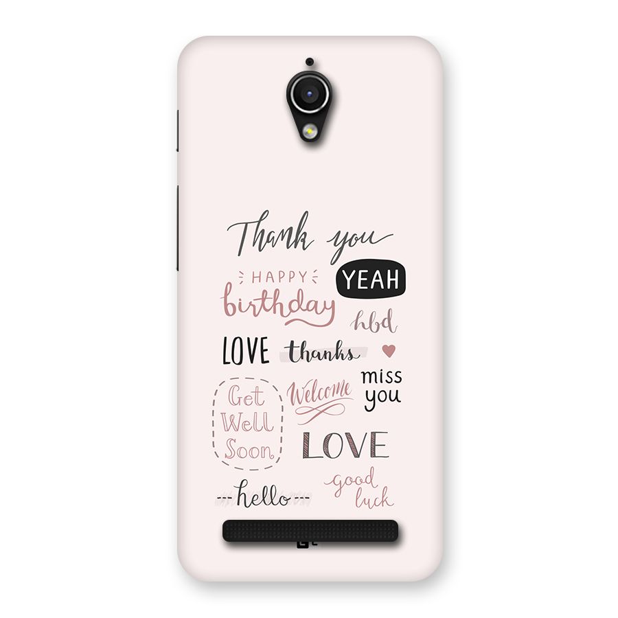 Cute Quotes Back Case for Zenfone Go
