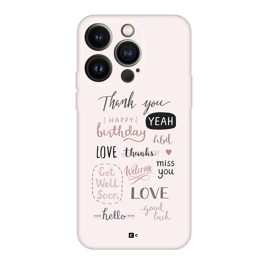 Cute Quotes Back Case for iPhone 14 Pro