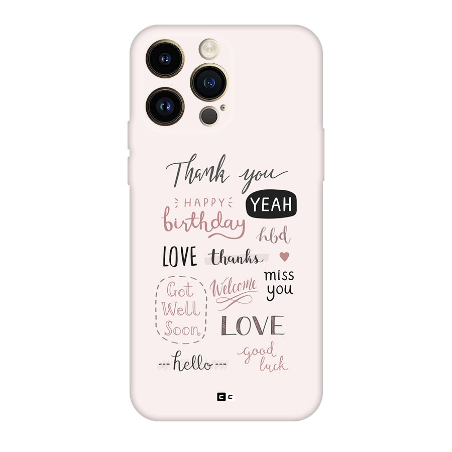 Cute Quotes Back Case for iPhone 14 Pro Max